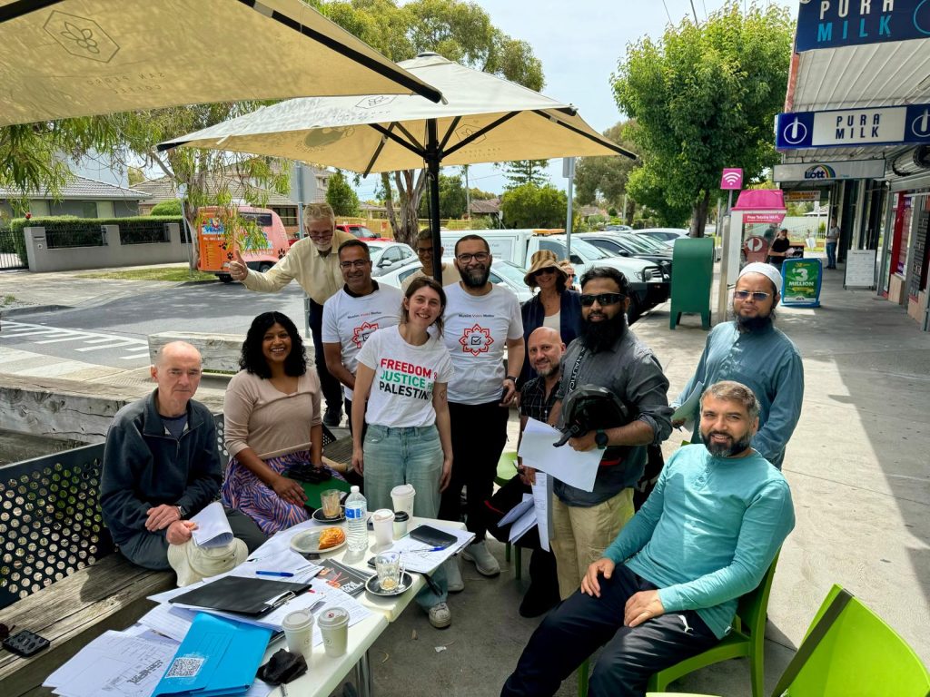 Our first action doorknocking in Fawkner, 14 December.